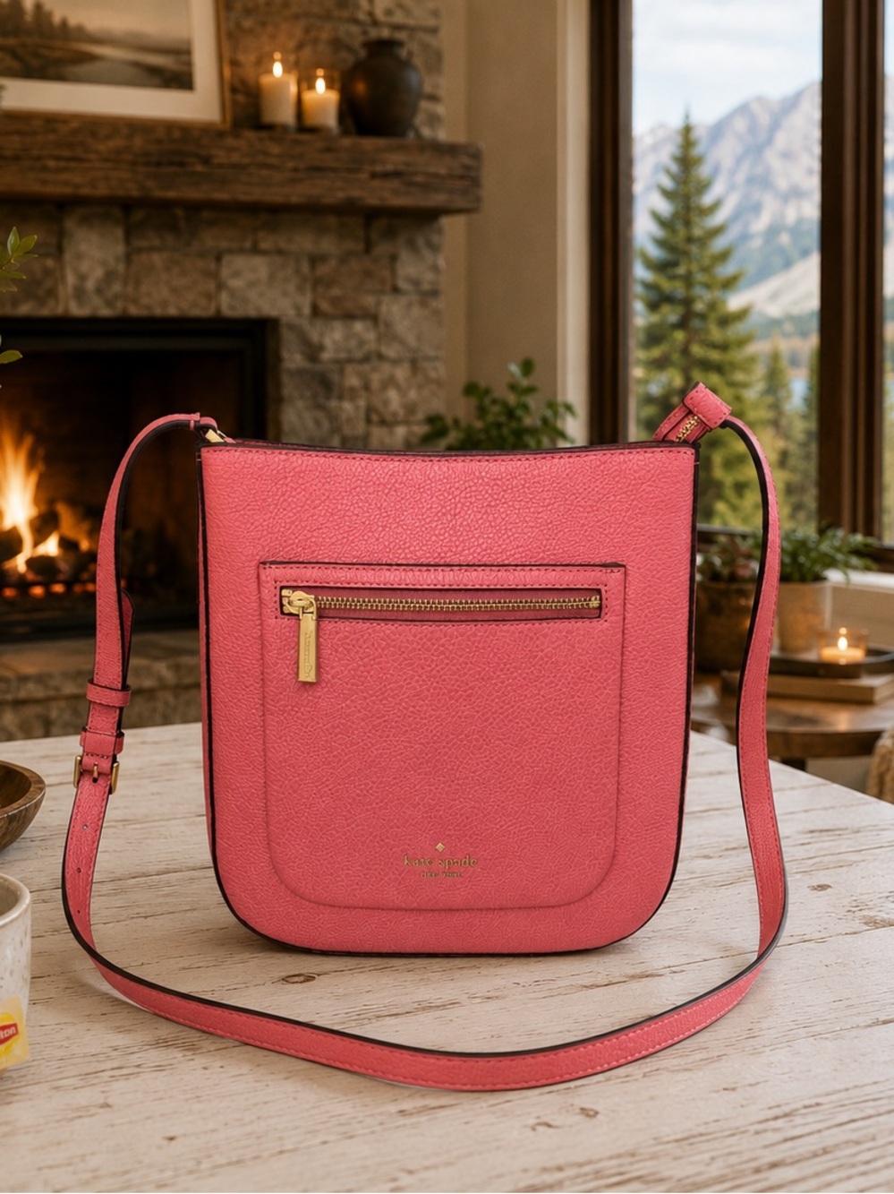 kate spade Rose Pink Leather Crossbody Bag